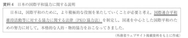 日本の国際平和協力に関する説明