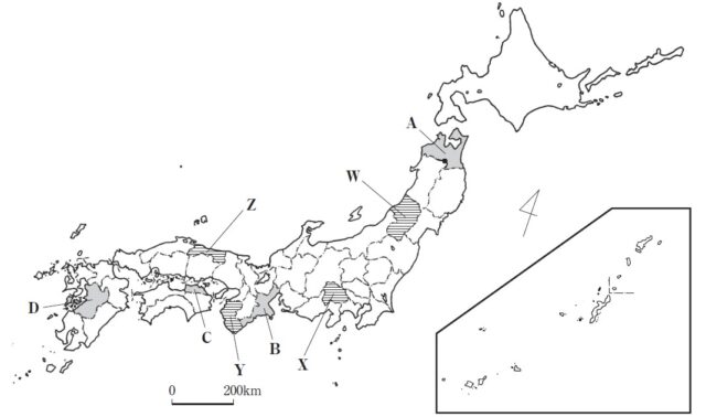 図8:問題の図(日本地図)